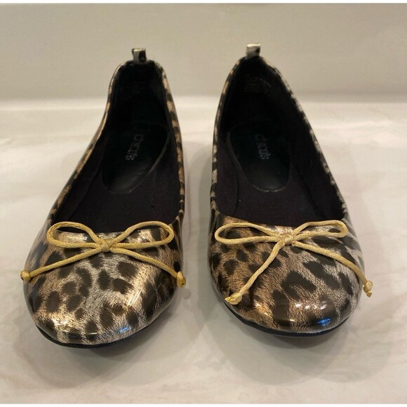 New Chico’s Shoes Cheetah Print Flats Size 9 Faux Patent Leather Animal Print - Picture 3 of 9